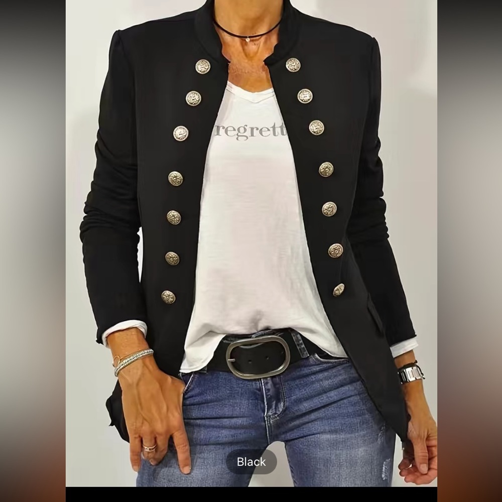 Black Casual Long Fit Blazer
